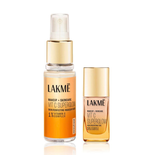 Lakme Vit C Superglow Foundation (60 ml) + Setting Spray (25 ml) - Cool Ivory