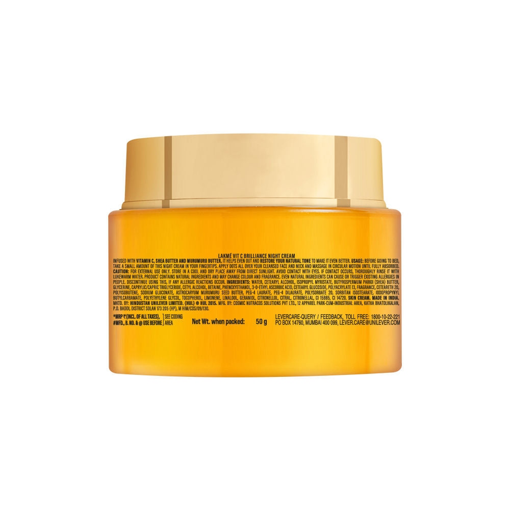 Lakme Vitamin C Brilliance Night Cream with Vitamin C – 50 g - Image 2