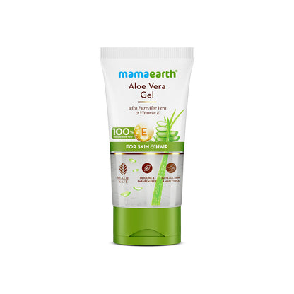 Mamaearth Aloe Vera Gel with 100% Pure & Natural Aloe Vera & Vitamin E for Skin & Hair | Hydrates, Moisturizes Skin | Soothes Irritated Skin | Keeps Scalp Healthy | For Men & Women | Multipurpose Non-Sticky Gel 150 ml