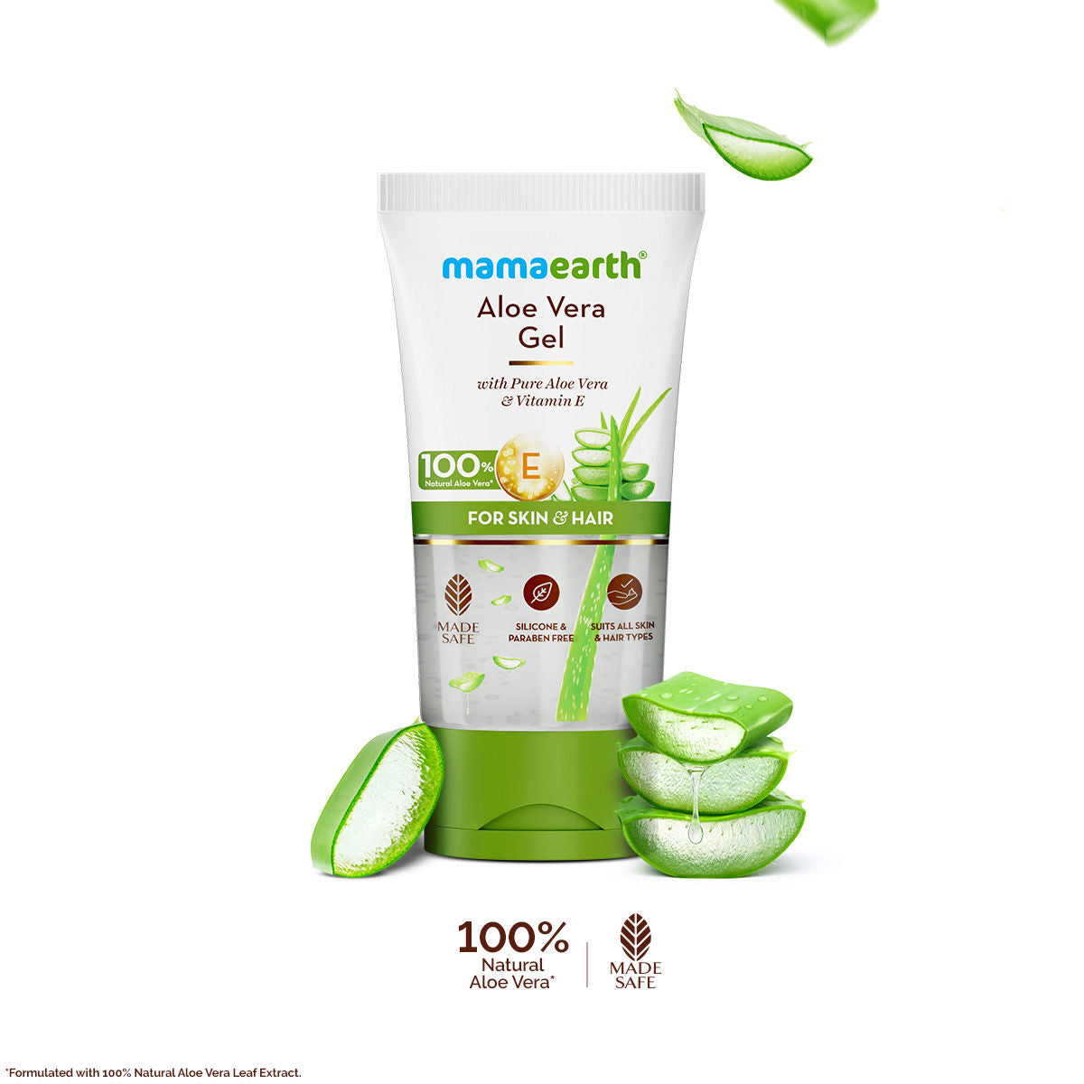 Mamaearth Aloe Vera Gel with 100% Pure & Natural Aloe Vera & Vitamin E for Skin & Hair | Hydrates, Moisturizes Skin | Soothes Irritated Skin | Keeps Scalp Healthy | For Men & Women | Multipurpose Non-Sticky Gel 150 ml - Image 3