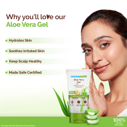 Mamaearth Aloe Vera Gel with 100% Pure & Natural Aloe Vera & Vitamin E for Skin & Hair | Hydrates, Moisturizes Skin | Soothes Irritated Skin | Keeps Scalp Healthy | For Men & Women | Multipurpose Non-Sticky Gel 150 ml - Image 4