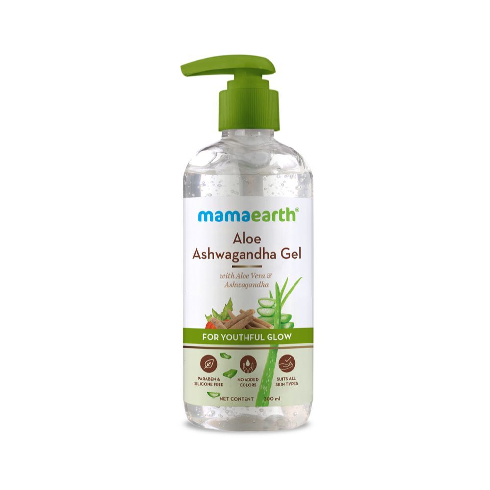 Mamaearth Aloe Ashwagandha Gel, for face, with Aloe Vera & Ashwagandha for a Youthful Glow - 300 ml - Image 2