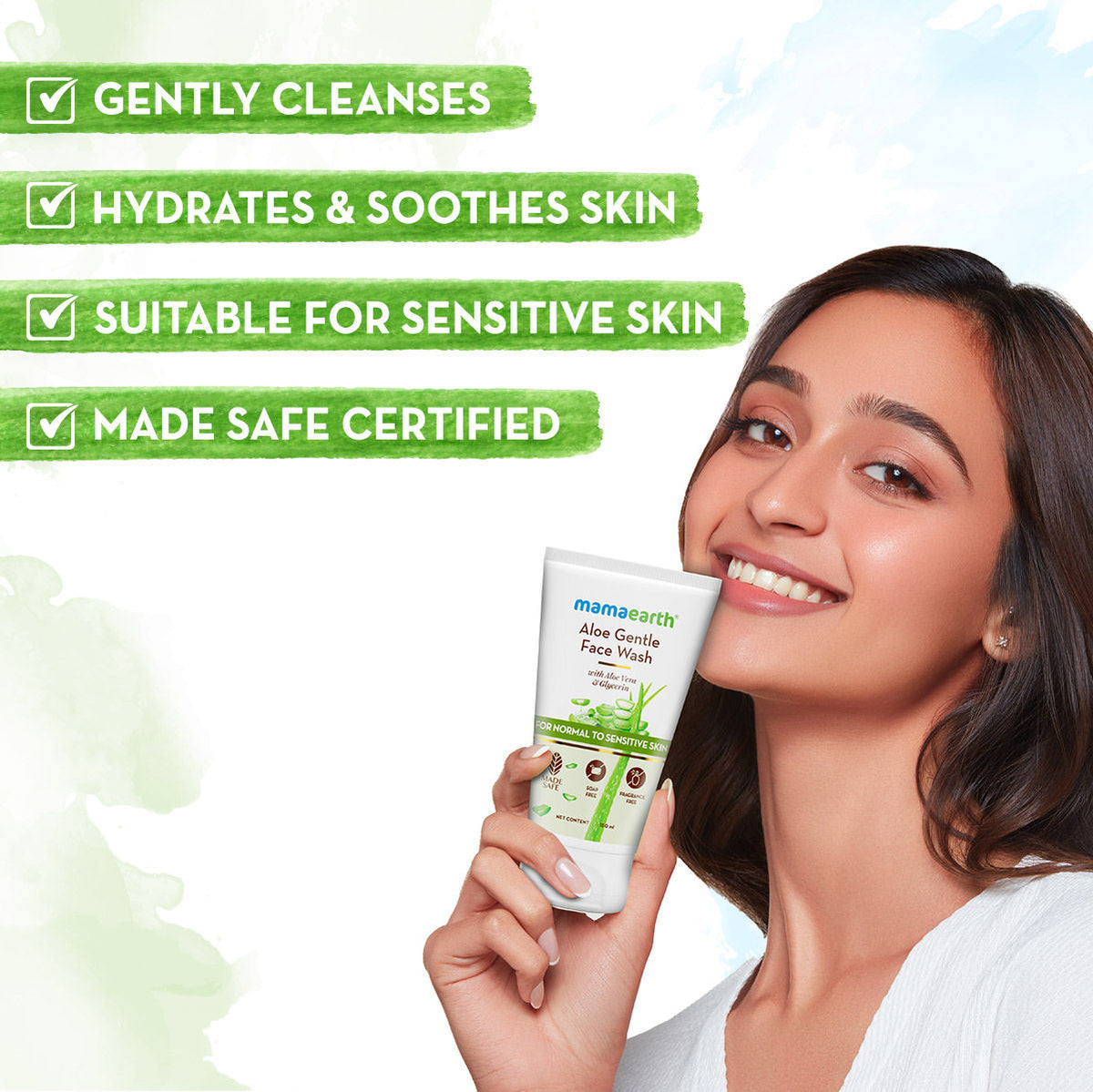 Mamaearth Aloe Gentle Face Wash with Aloe Vera & Glycerin for Normal to Sensitive Skin - 150 ml - Image 3