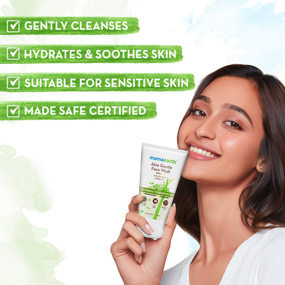 Mamaearth Aloe Gentle Face Wash with Aloe Vera & Glycerin for Normal to Sensitive Skin - 150 ml - Image 3