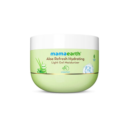 Mamaearth Aloe Refresh Hydrating Light Gel Moisturizer with Aloe Vera & HA 200 gm | Long-lasting Non-sticky Hydration | Oil-free, Lightweight & Quick-absorbing |Free from Harmful Chemicals |Soothes Skin