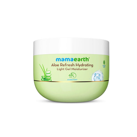 Mamaearth Aloe Refresh Hydrating Light Gel Moisturizer with Aloe Vera & HA 200 gm | Long-lasting Non-sticky Hydration | Oil-free, Lightweight & Quick-absorbing |Free from Harmful Chemicals |Soothes Skin