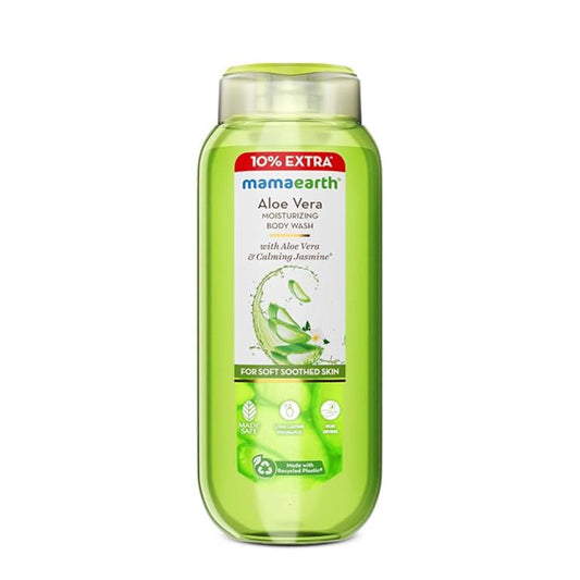 Mamaearth Aloe Vera Moisturizing Body Wash with Aloe Vera & Calming Jasmine Scent For Soft & Soothed Skin - 275 ml | Intensely Moisturizes | Long Lasting Fragrance | Deeply Cleanses | Gentle | All Skin Types