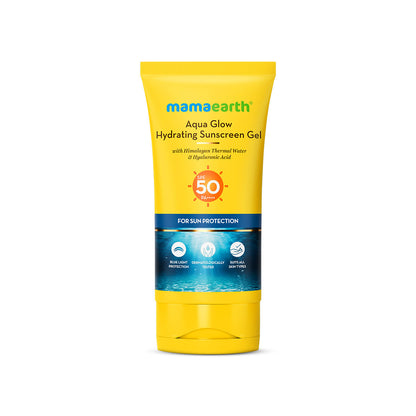 Mamaearth Aqua Glow Hydrating Sunscreen Gel with Himalayan Thermal Water & Hyaluronic Acid SPF 50 PA+++ (50 gm) - Image 2