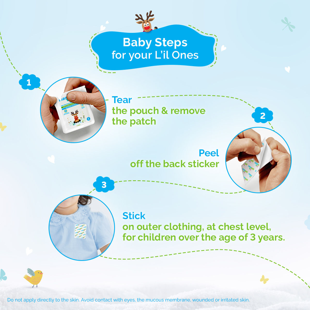 Mamaearth Baby 100% Natural Breathe Easy Vapour Patches with Eucalyptus Oil & Peppermint Oil - 5 pcs 100% Natural Ingredients | Free from Camphor & Mineral Oil | Up to 8 Hrs Relief from Nasal Congestion Baby Skin Care (5 pc) - Image 5
