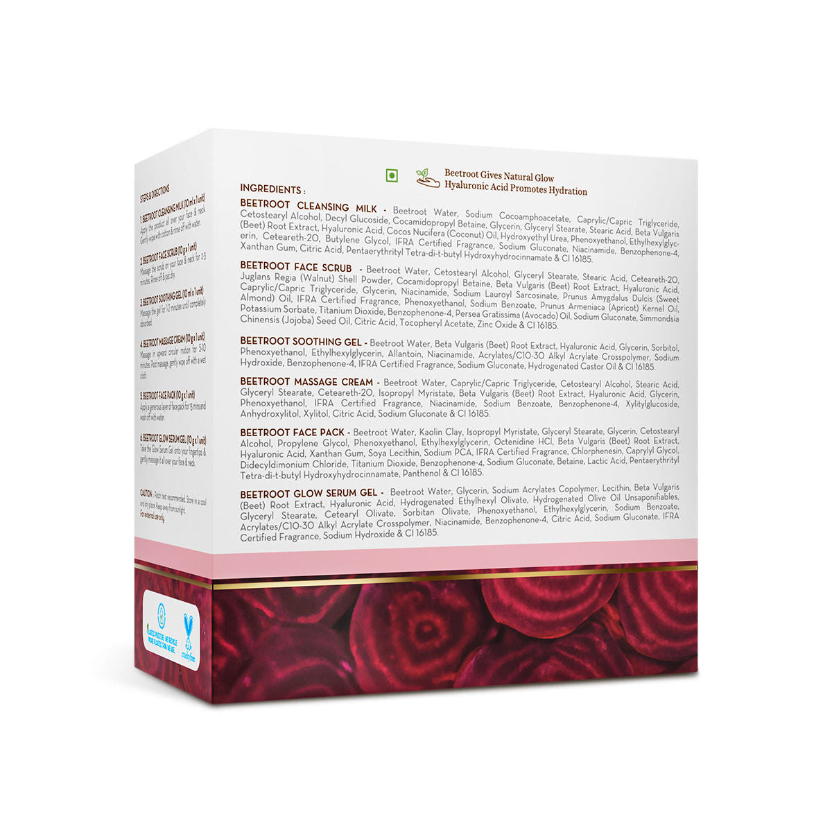 Mamaearth Beetroot Hydraful Facial Kit with Beetroot & Hyaluronic Acid - 2*10 ml + 4*10 gm Hydrated Pink Glow in 30 Minutes | Spa-like Facial - Anytime, Anywhere | Instantly Brightens Skin | Made Safe - Image 2