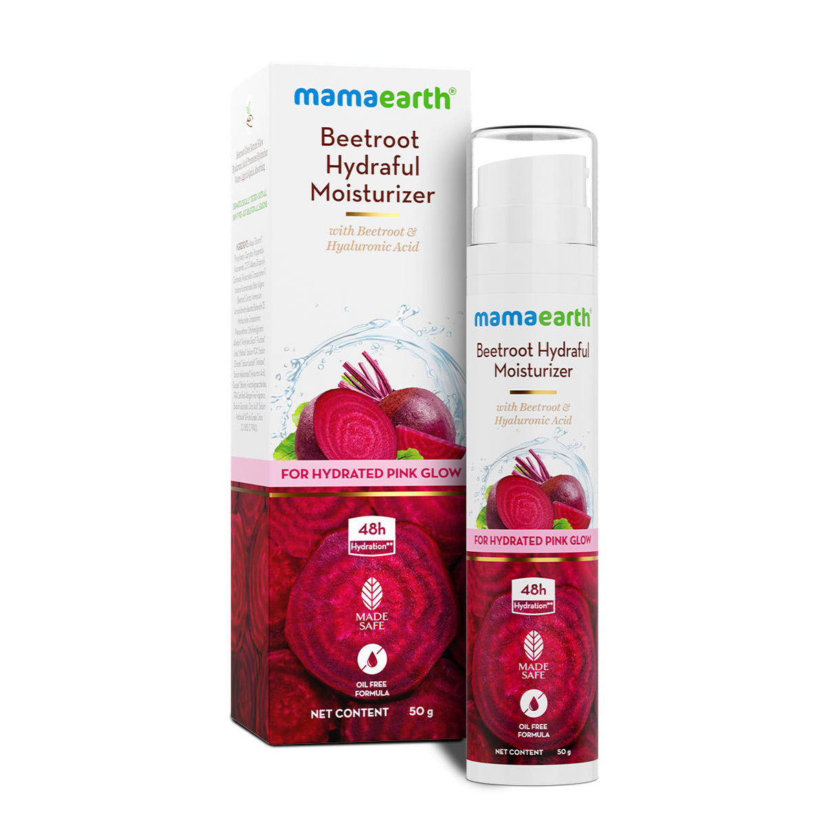 Mamaearth Beetroot Hydraful Moisturizer With Beetroot & Hyaluronic Acid For Hydrated Pink Glow - 50 ml - Image 3