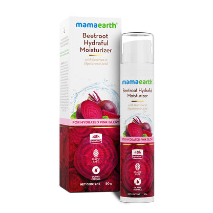 Mamaearth Beetroot Hydraful Moisturizer With Beetroot & Hyaluronic Acid For Hydrated Pink Glow - 50 ml - Image 3
