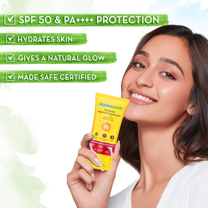 Mamaearth Beetroot Hydraful Sunscreen With Hyaluronic Acid|SPF 50 & PA++++ | Tan,UVA & B Protection | Hydrates Skin | For Oily Combination & Dry Skin | No white cast - 50 gm - Image 3
