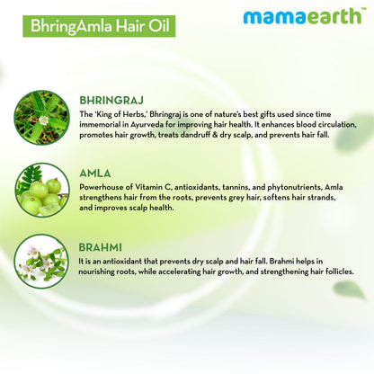Mamaearth BhringAmla Hair Oil with Bhringraj & Amla for Intense Hair Treatment (250 ml) - Image 4