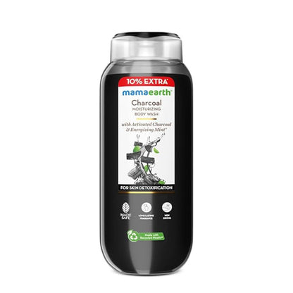 Mamaearth Charcoal Moisturizing Body Wash with Activated Charcoal & Energizing Mint Scent for Skin Detoxification- 275 ml | Deeply Cleanses | Intensely Moisturizes | Long-Lasting Fragrance | All Skin Types