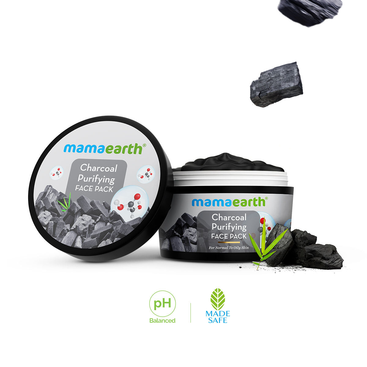 Mamaearth Charcoal Purifying Face Pack with Activated Charcoal & Glycolic Acid for Skin Detoxification Natural, DIY-like Texture | Detoxifies Skin | Crafted with Nature’s Best Ingredients | Free From Harmful Chemicals 200 gm - Image 3