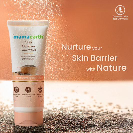 Mamaearth Chia Oil-Free Face Wash with Chia Seed & Ceramides for Normal to Oily Skin 100 ml |hydrated glow| Co-Created with Dermats | Strengthens Skin's Natural Barrier | OilFree Formula | Cleanses Deeply| Fragrance&Soap Free - Image 2