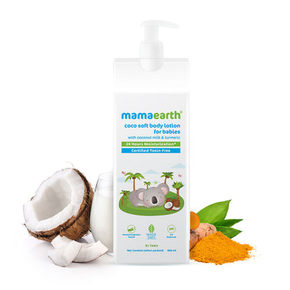 Mamaearth Coco Soft Body Lotion with Coconut Milk & Turmeric, for babies, for 24-Hour Moisturization (400 ml) - Image 2