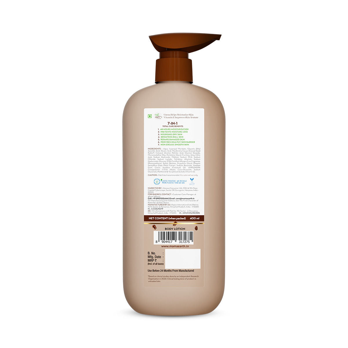 Mamaearth Cocoa Rich Moisturizing Body Lotion 400ml - Image 2
