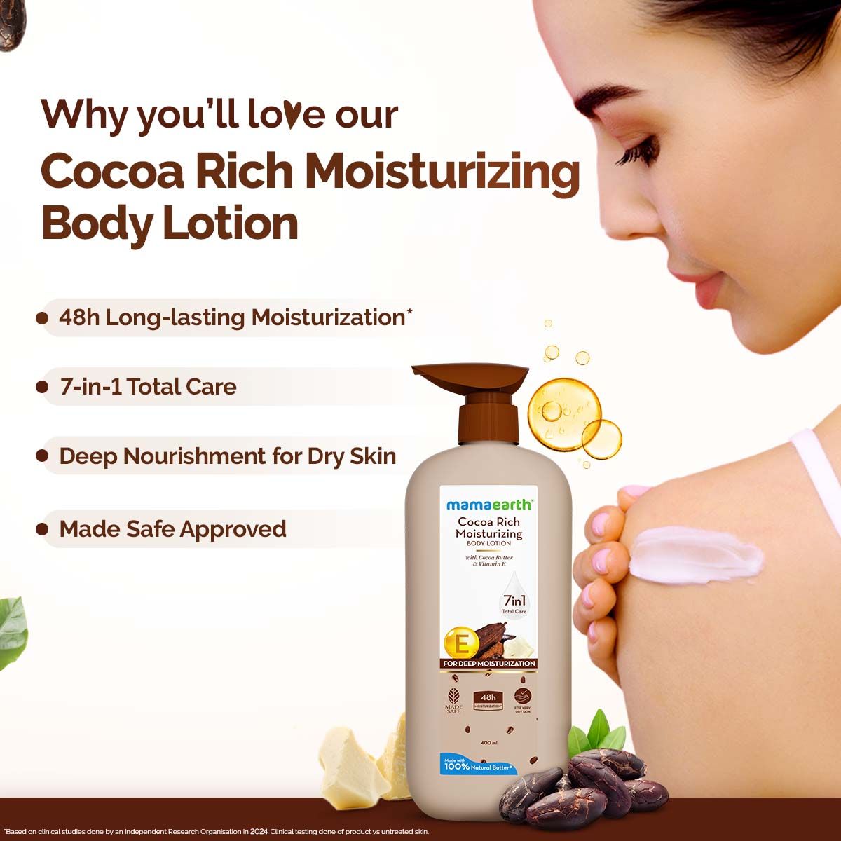 Mamaearth Cocoa Rich Moisturizing Body Lotion 400ml - Image 4