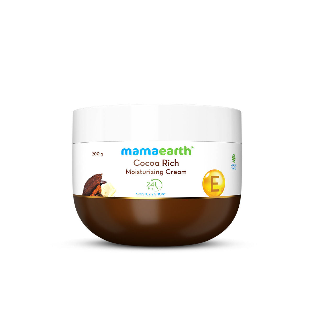 Mamaearth Cocoa Rich Moisturizing Cream with Cocoa Butter & Vit E for Deep Nourishment 200 gm | For Face, Hand & Body | 24H Long-lasting Moisturization | Non-Greasy & Quick Absorbing | All Skin Types - Image 3
