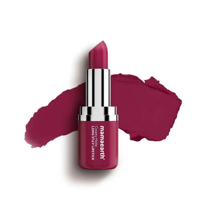 Mamaearth Creamy Matte Long Stay Lipstick with Murumuru Butter and Vitamin E for 8-Hour Long Stay |Cranberry Crush - 4.2 gm (Pack of 2) - Image 2