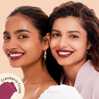 Mamaearth Creamy Matte Long Stay Lipstick with Murumuru Butter and Vitamin E for 8-Hour Long Stay |Cranberry Crush - 4.2 gm (Pack of 2) - Image 4