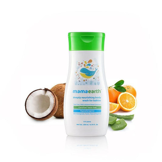 Mamaearth Deeply Nourishing Body Wash with Coconut Oil & Jojoba Oil For Babies, 200 ml