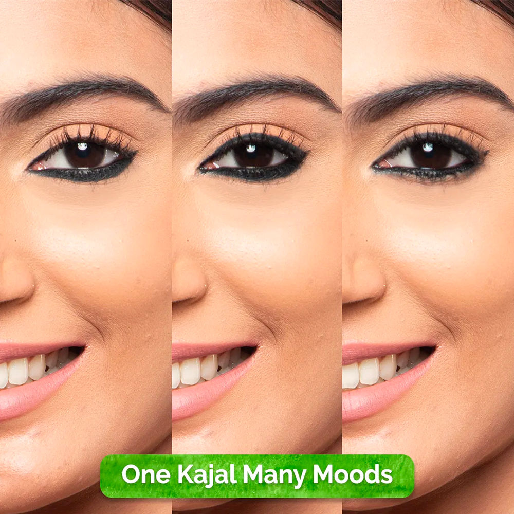 Mamaearth Charcoal Black Long Stay Kajal with Vitamin C & Chamomile For 11 Hour Long Stay - 0.35 gm - Pack of 2 - Image 3
