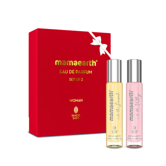 Mamaearth Eau De Parfum Set of 2 - Woman Made Safe Approved | Travel-Friendly Pack | Premium & Long-Lasting Fragrances | Blend of Exotic Ingredients | For Her