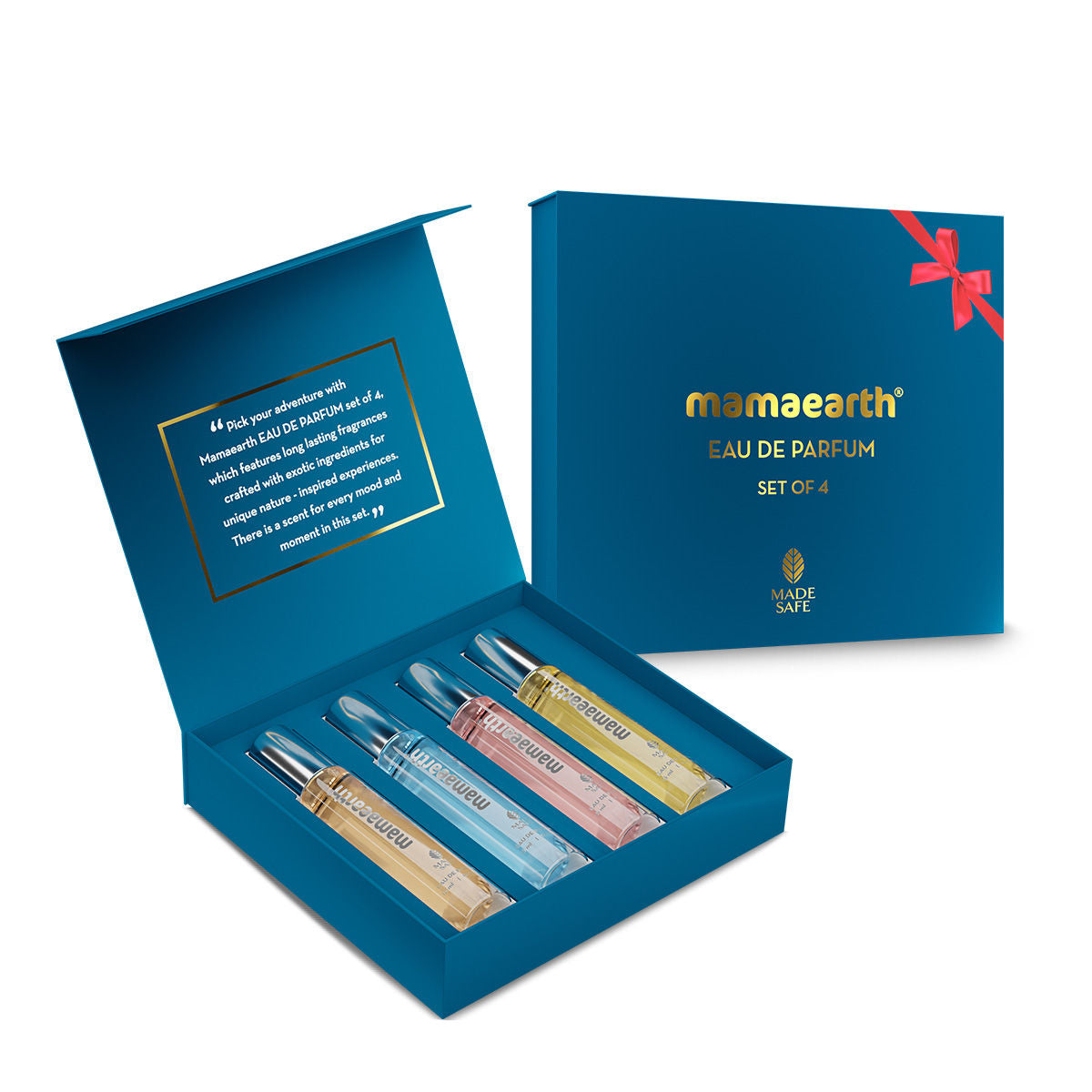 Mamaearth EAU DE PERFUME Set of 4 Made Safe Approved | Travel-Friendly Pack | Premium & Long-Lasting Fragrances | Blend of Exotic Ingredients - Set of 4(60 ml)