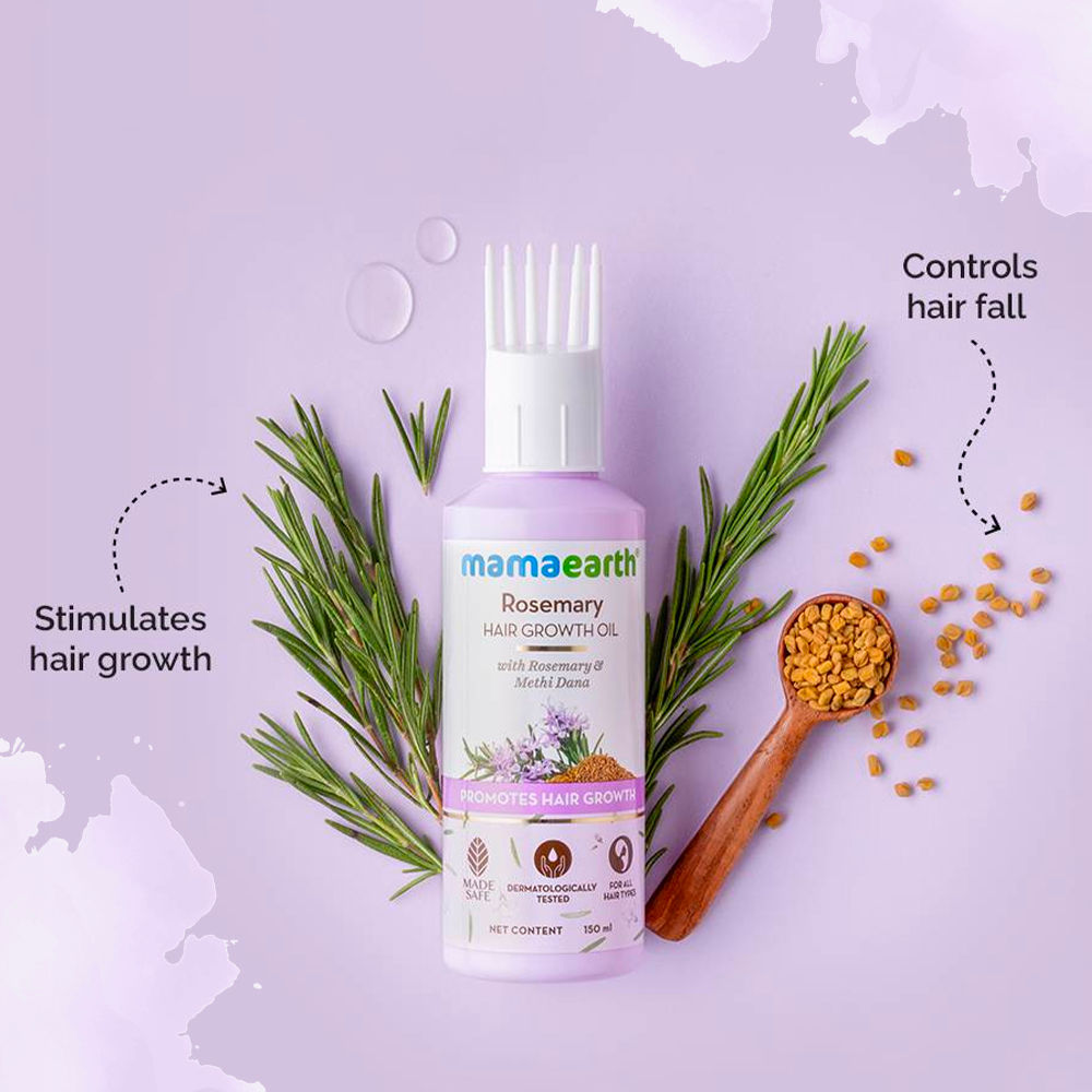 Mamaearth Everyday Nourish & Cleanse Essential Kit (Ubtan Facewash + Rosemay Anti- Hair fall Shampoo + Rosemay Anti- Hair fall Conditioner + Rosemary Hair Oil) (100 ml + 250 ml + 250 ml + 150 ml) Combo of 4 - Image 3