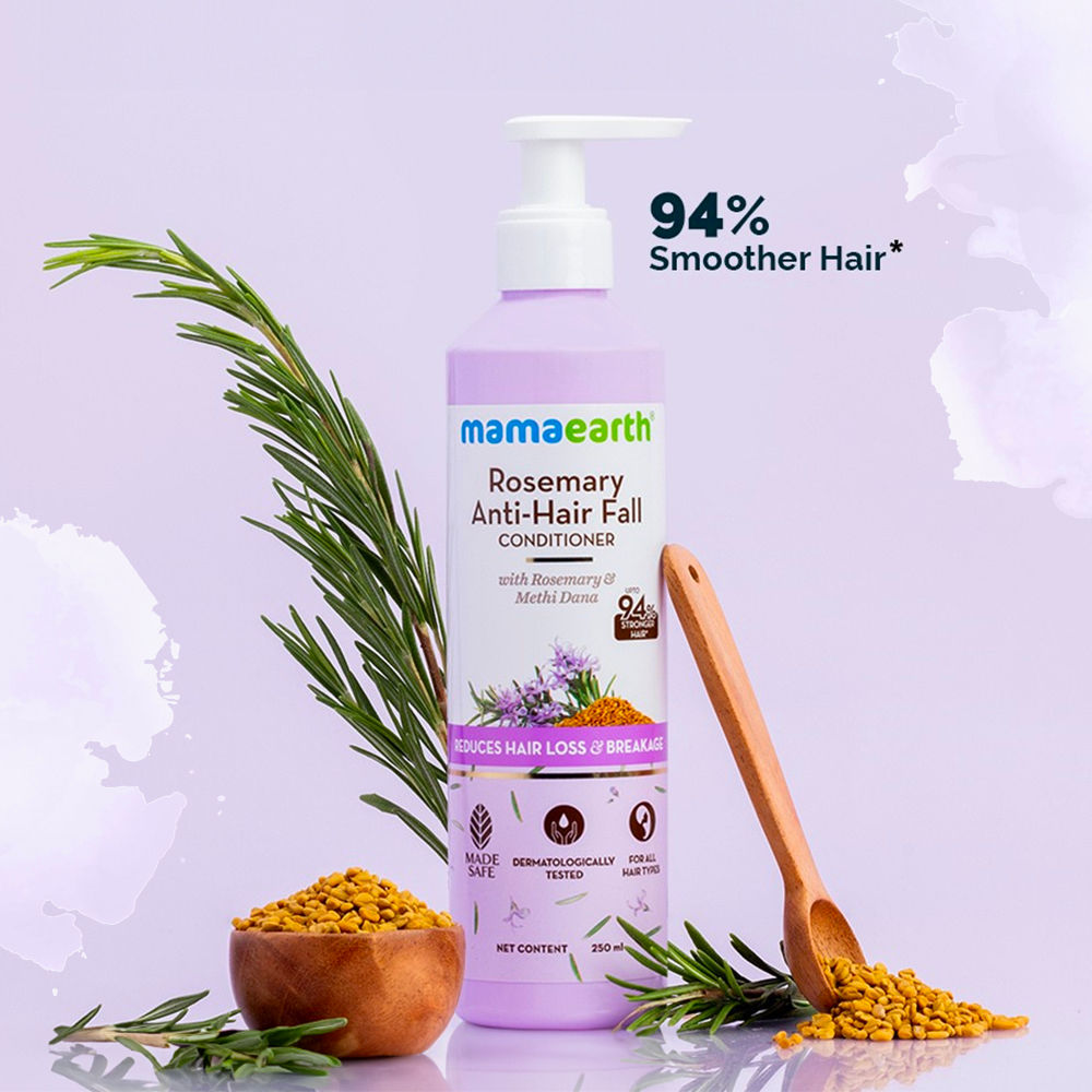 Mamaearth Everyday Nourish & Cleanse Essential Kit (Ubtan Facewash + Rosemay Anti- Hair fall Shampoo + Rosemay Anti- Hair fall Conditioner + Rosemary Hair Oil) (100 ml + 250 ml + 250 ml + 150 ml) Combo of 4 - Image 5
