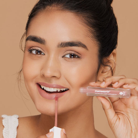 Mamaearth Feather Light Liquid Matte Lipstick with Coconut & Vitamin E - 05 Nude Brown - 3.5 ml - Image 2