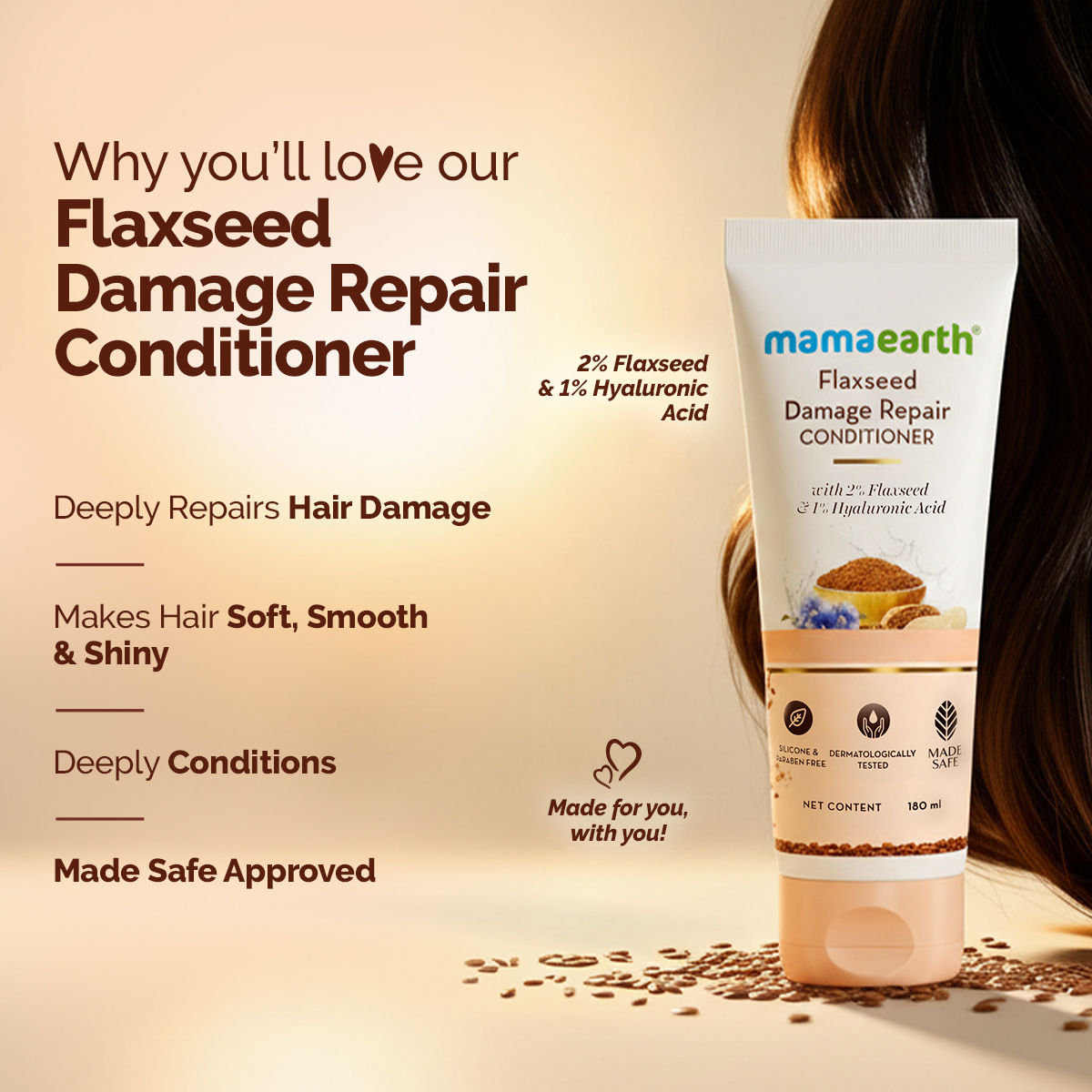 Mamaearth Flaxseed Damage Repair Conditioner (180 ml) - Image 4