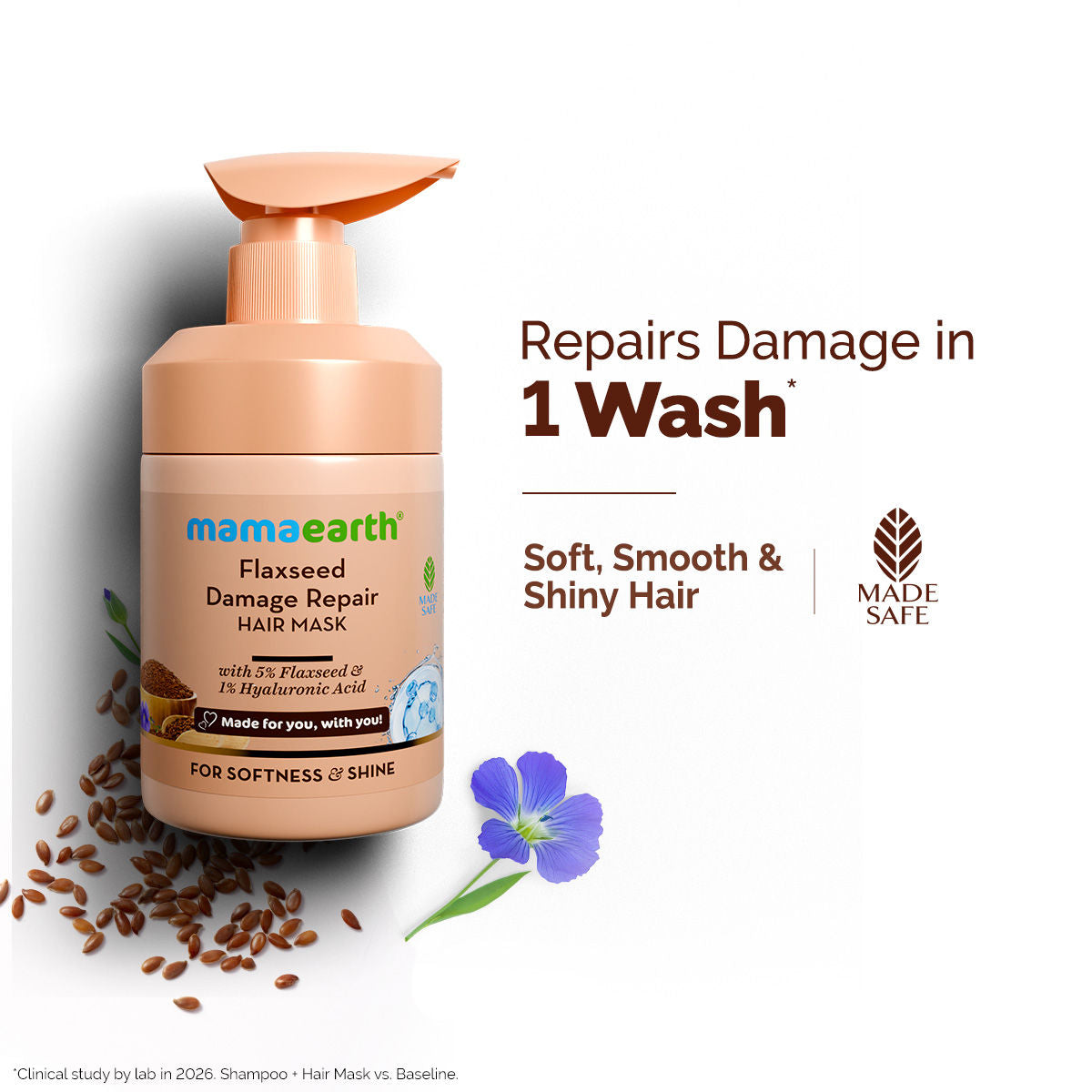 Mamaearth Flaxseed Damage Repair Hair Mask (300 ml) - Image 3