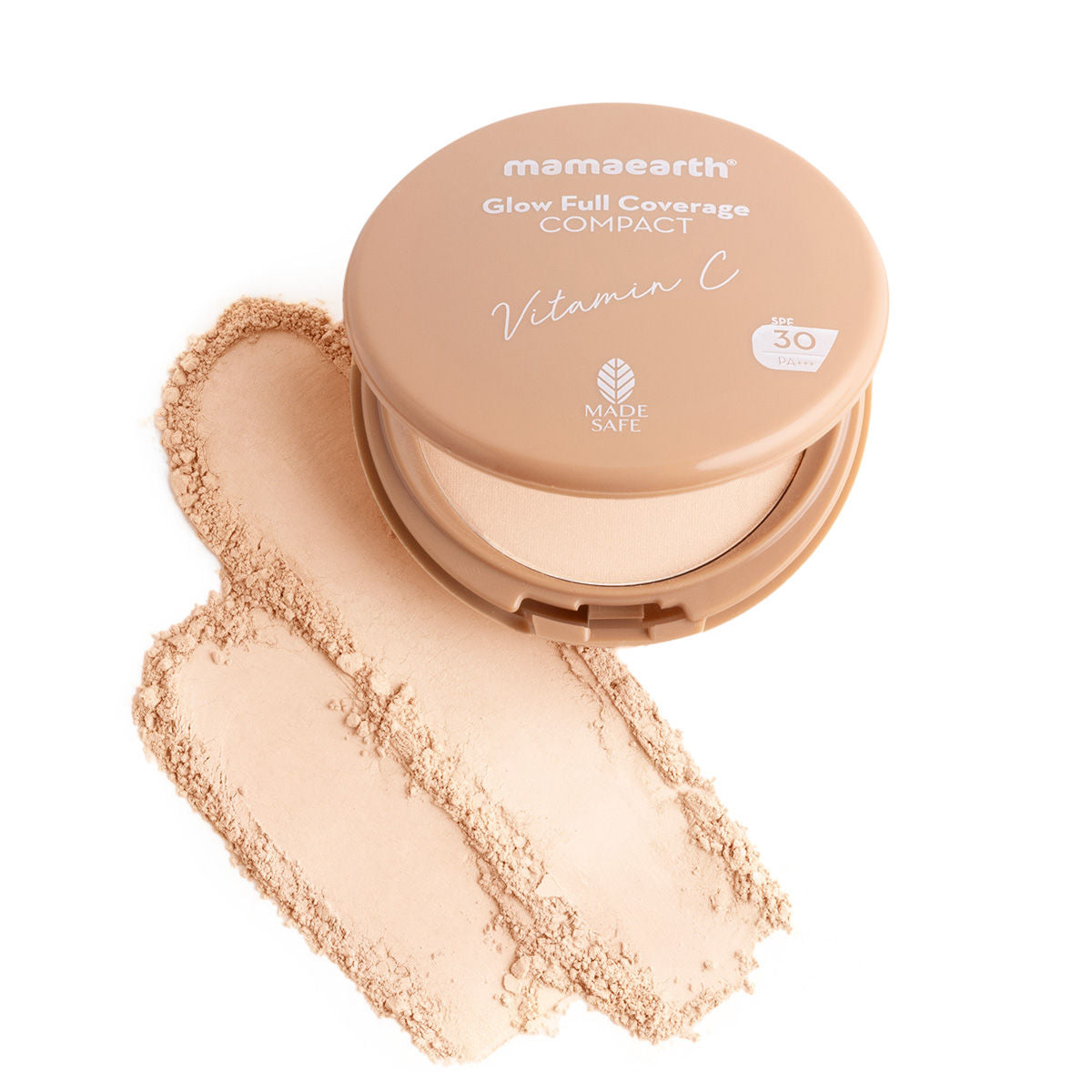 Mamaearth Glow Full Coverage Compact SPF 30 with Vitamin C & Turmeric - 01 Pearl Glow - 9 gm - Image 2