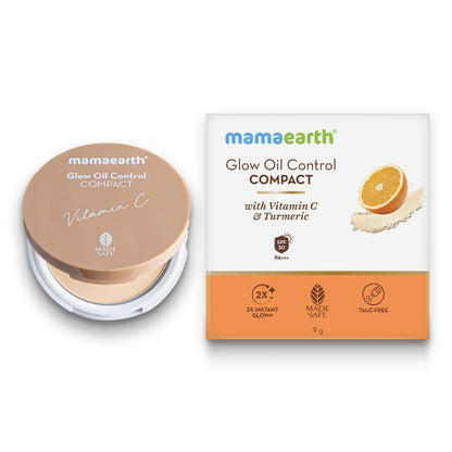 Mamaearth Glow Oil Control Compact With Vitamin C, Turmeric, 9 gm - Image 2