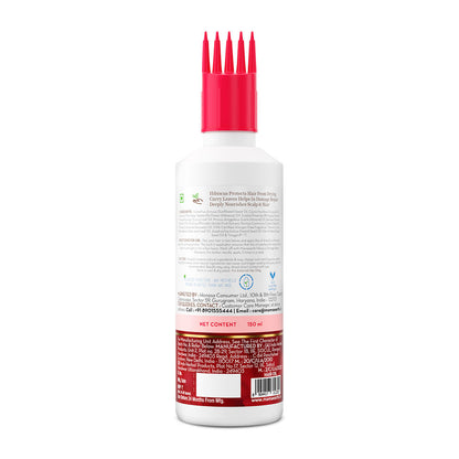 Mamaearth Hibiscus Damage Repair Hair Oil with Hibiscus & Curry Leaves for Strong & Nourished Hair - 150 ml | Repairs Rough, Dry & Damaged Hair | Makes Hair Smooth & Frizz Free | Suitable For All Hair Types - Image 2