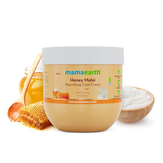 Mamaearth Honey Malai Cold Cream with Honey & Malai For Nourishing Glow - 200 gm - Image 2