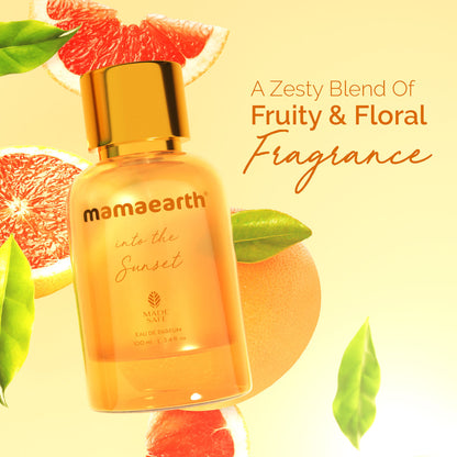 Mamaearth Into the Sunset Eau De Parfum For Women - 100 ml | Made Safe Approved | Premium & Long-Lasting Fragrance | Blend of Exotic Ingredients | Perfume with Grapefruit, Tangerine & Peony Notes | Fresh Fruity Scent for Women - Image 2