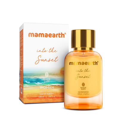 Mamaearth Into the Sunset Eau De Parfum For Women - 100 ml | Made Safe Approved | Premium & Long-Lasting Fragrance | Blend of Exotic Ingredients | Perfume with Grapefruit, Tangerine & Peony Notes | Fresh Fruity Scent for Women