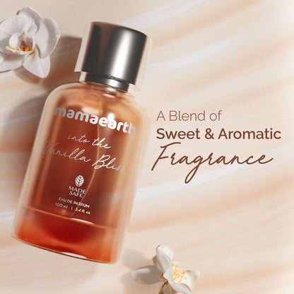 Mamaearth Into the Vanilla Bliss Eau De Parfum For Women - 100 ml | Made Safe Approved Premium & Long-Lasting Fragrance Blend of Exotic Ingredients Perfume with Vanilla Orchids, French Vanilla, Amber & Tonka Beans Notes Vanilla Scent for Women - Image 4