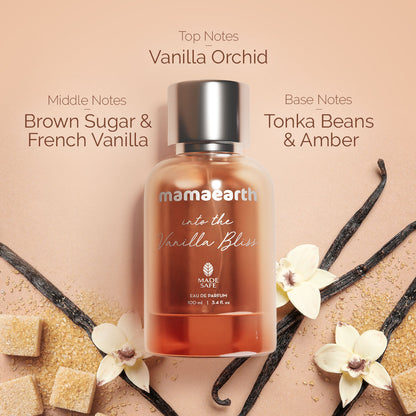 Mamaearth Into the Vanilla Bliss Eau De Parfum For Women - 100 ml | Made Safe Approved Premium & Long-Lasting Fragrance Blend of Exotic Ingredients Perfume with Vanilla Orchids, French Vanilla, Amber & Tonka Beans Notes Vanilla Scent for Women - Image 5