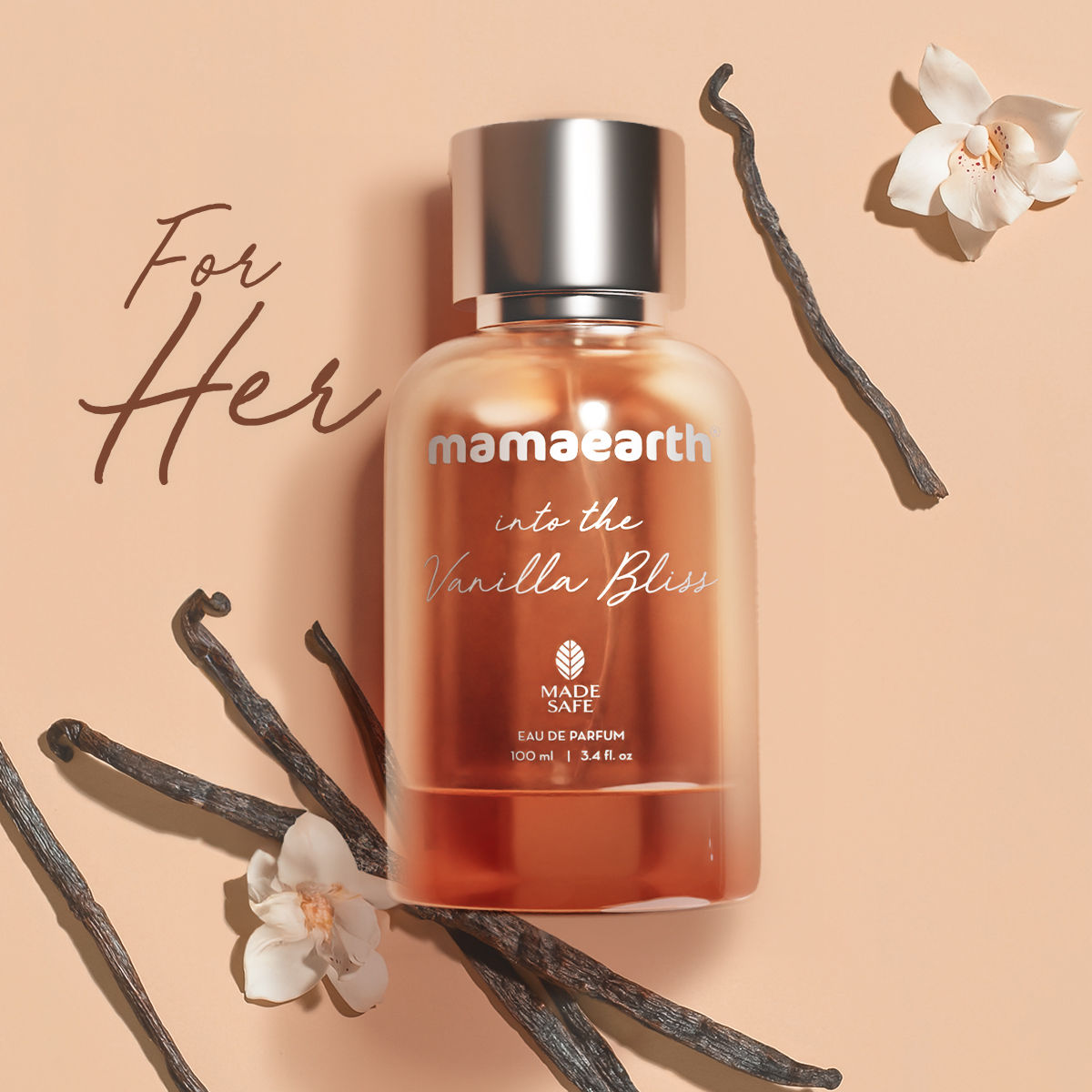 Mamaearth Into the Vanilla Bliss Eau De Parfum For Women - 100 ml | Made Safe Approved Premium & Long-Lasting Fragrance Blend of Exotic Ingredients Perfume with Vanilla Orchids, French Vanilla, Amber & Tonka Beans Notes Vanilla Scent for Women - Image 3