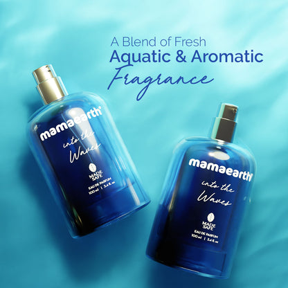 Mamaearth Into the Waves Eau De Parfum For Men - 100 ml | Made Safe Approved | Premium & Long-Lasting Fragrance | Blend of Exotic Ingredients | Perfume with Bergamot, Aquatic & Musk Notes | Fresh Scent for Men - Image 3