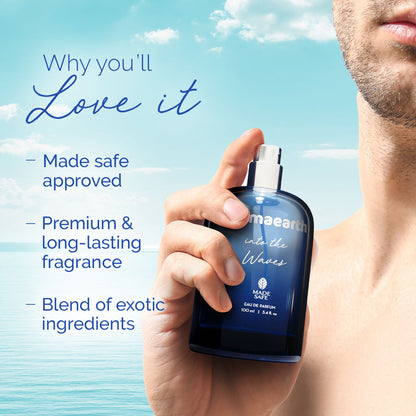 Mamaearth Into the Waves Eau De Parfum For Men - 100 ml | Made Safe Approved | Premium & Long-Lasting Fragrance | Blend of Exotic Ingredients | Perfume with Bergamot, Aquatic & Musk Notes | Fresh Scent for Men - Image 5