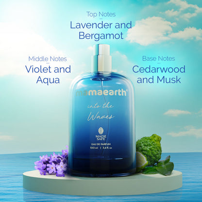 Mamaearth Into the Waves Eau De Parfum For Men - 100 ml | Made Safe Approved | Premium & Long-Lasting Fragrance | Blend of Exotic Ingredients | Perfume with Bergamot, Aquatic & Musk Notes | Fresh Scent for Men - Image 4