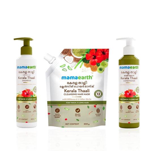 Mamaearth Kerala Thaali Complete Nourishment Trio- Shampoo, Comditioner & Hair Mask (Combo of 3)
