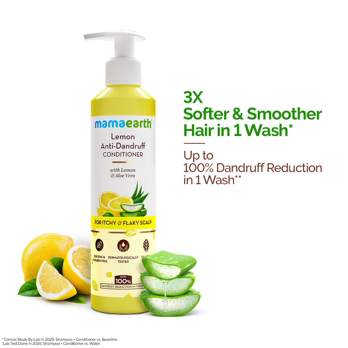Mamaearth Lemon Anti-Dandruff Conditioner with Lemon & Aloe Vera for Soft & Smooth Hair (250 ml) - Image 2